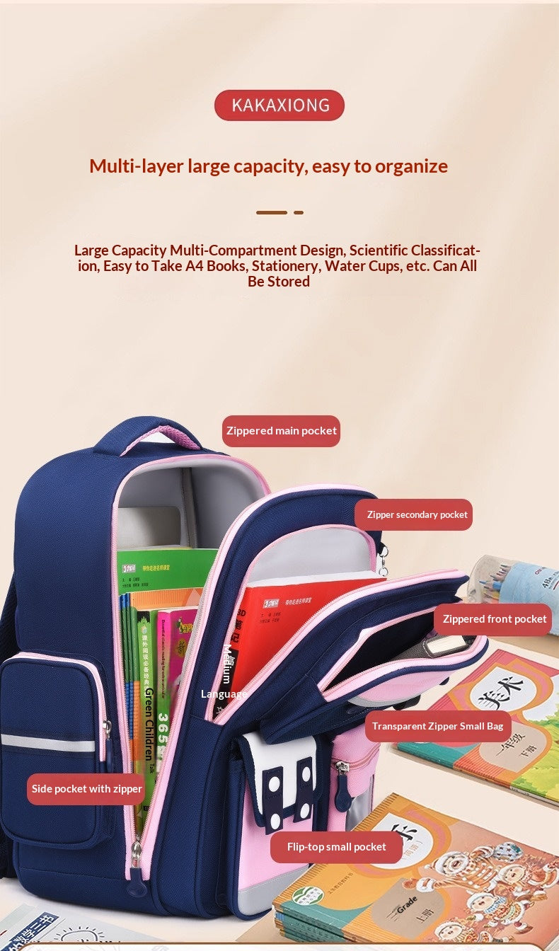 Zaino leggero con tema capibara per bambini della scuola primaria