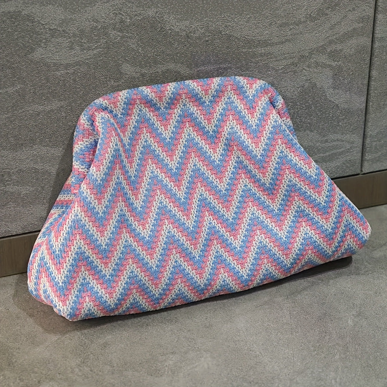 Beauty case portatile in maglia a grande capacità per trucchi e accessori